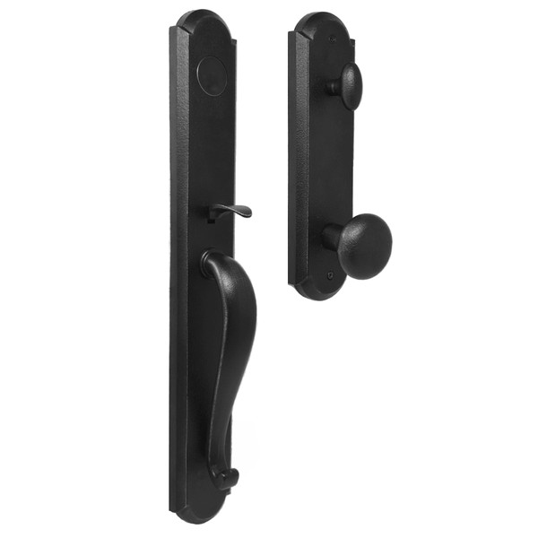 Weslock 07680-2F20020 Wiltshire Dummy Handle set with Wexford Knob in the Black finish
