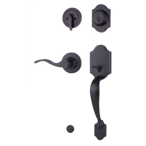 Weslock R2820-1X1FR2D Parkside Single Cylinder Handle set with Right Hand New Haven Trim Oil Rubbed Bronze Finish