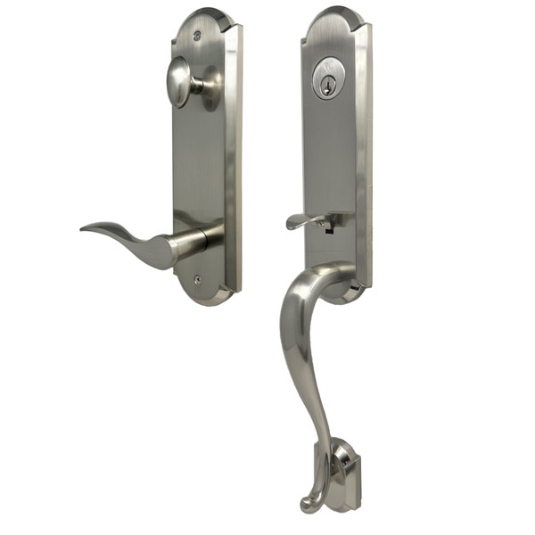 Weslock R6651-NUNSL2D Mansion Single Cylinder Handle set with Right Hand Bordeau lever in the Satin Nickel