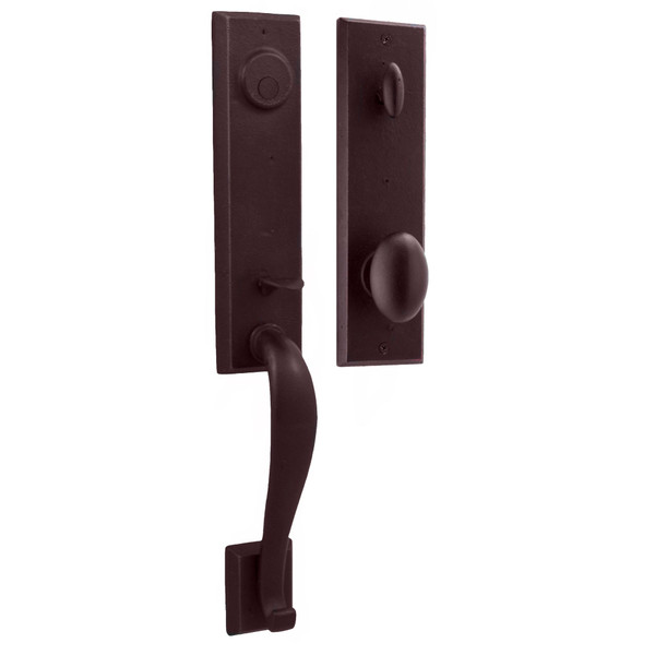 Weslock 07935-1M10020 Greystone Dummy Handle set with Durham Knob in the Oil Rubbed Bronze Finish