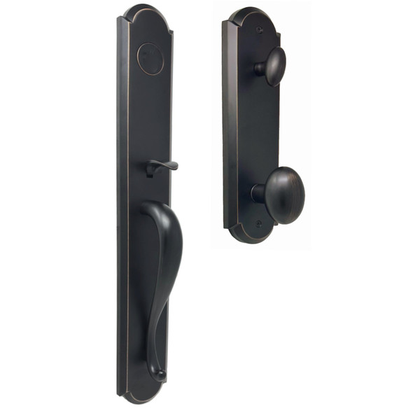 Weslock 06645-1J10020 Philbrook Dummy Handle set with Julienne Knob in the Oil Rubbed Bronze Finish