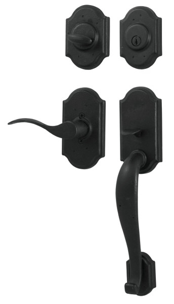 Weslock R7625-2H2SL2D Castletown Single Cylinder Handle set with Right hand Carlow lever in the Black Finish