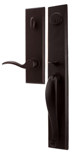 Weslock R7980-1H1SL2D Rockford Single Cylinder Handle set with Right hand Carlow lever in the Oil Rubbed Bronze Finish