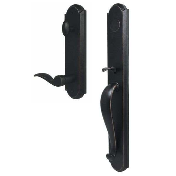 Weslock R7680-1H10020 Wiltshire Dummy Handle set with Right hand Carlow lever in the Oil Rubbed Bronze Finish