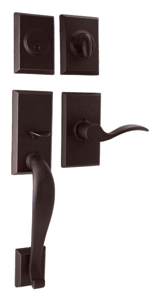 Weslock L7925-1H1SL2D Aspen Single Cylinder Handle set with Left hand Carlow lever in the Oil Rubbed Bronze Finish