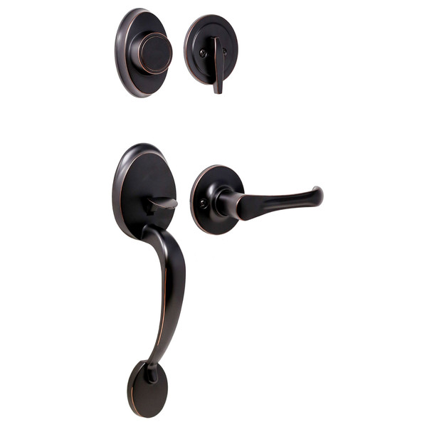 Weslock 02815-1V10020 Hillcrest Dummy Handle set with Somerset Trim Oil Rubbed Bronze Finish