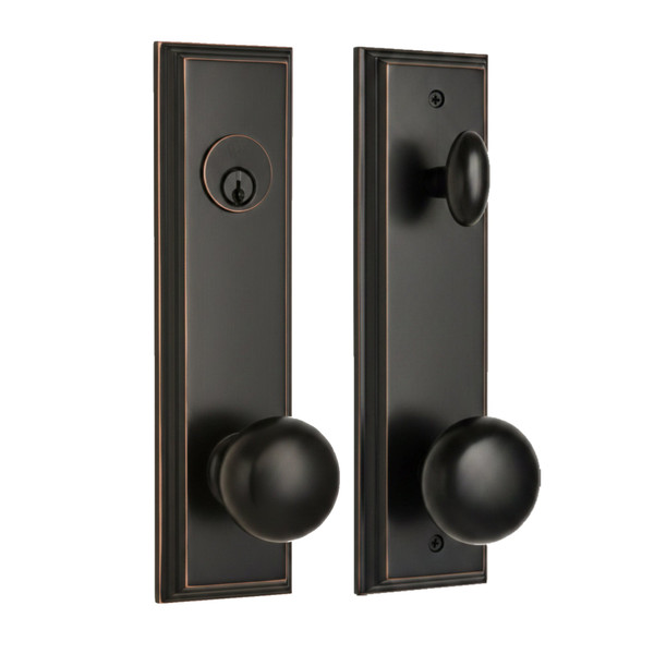 Weslock 006671I1I1SL2D Atteberry Single Cylinder Handle set with Impresa Knob in the Oil Rubbed Bronze Finish
