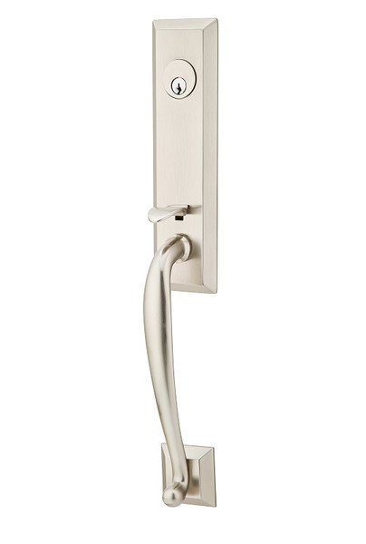 Emtek 3351US15 Satin Nickel Harrison Style Single Cylinder Mortise Entryset with your Choice of Handle