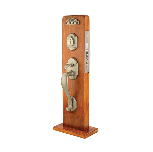 Emtek 3323TWB Tumbled White Bronze Denver Style Single Cylinder Mortise Entryset with your Choice of Handle