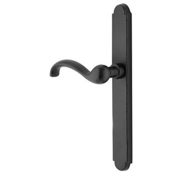 Emtek 4043FB Flat Black 1-1/2" x 11" Sandcast Arched Style Non-Keyed Dummy, Single Sided Narrow Sideplate Lockset