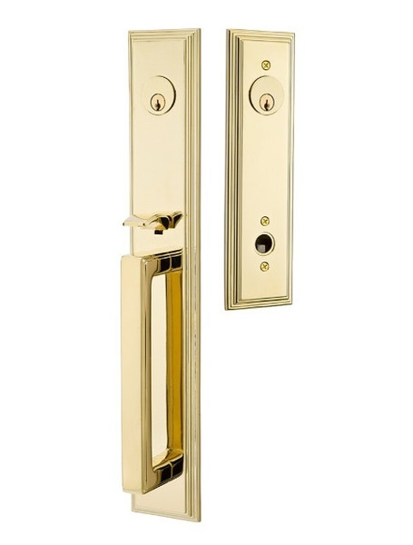 Emtek 4222US3 Lifetime Brass Melrose Brass Tubular Style Double Cylinder Entryset with Your Choice of Handle
