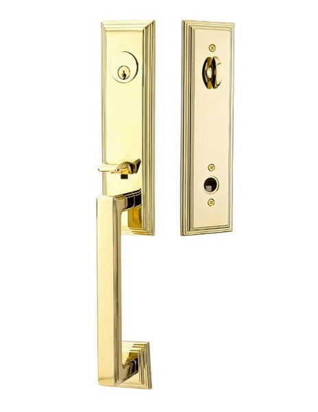 Emtek 4211US3 Lifetime Brass Wilshire Brass Tubular Style Single Cylinder Entryset with Your Choice of Handle