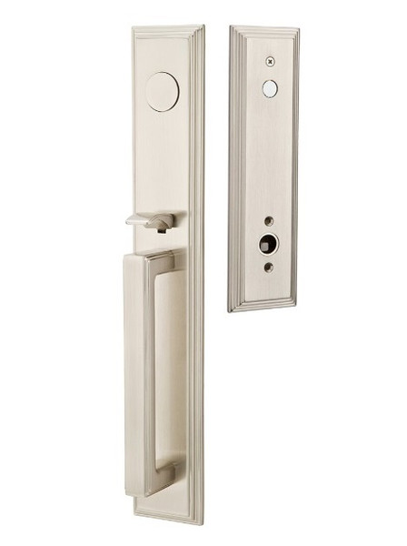 Emtek 4202US15 Satin Nickel Melrose Brass Tubular Style Dummy Entryset with Your Choice of Handle