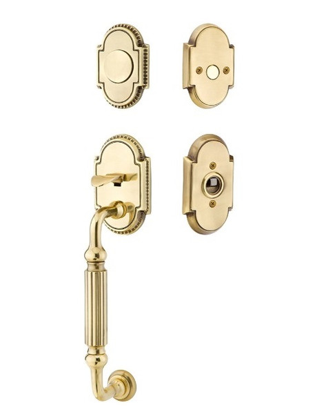 Emtek 4300US7 French Antique Knoxville Brass Tubular Style Dummy Entryset with Your Choice of Handle