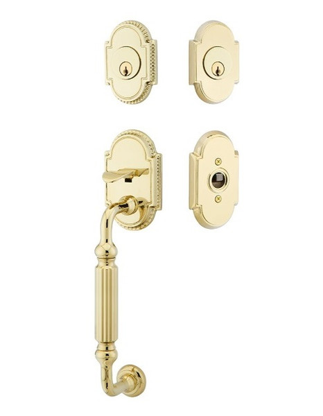 Emtek 4320US3 Lifetime Brass Knoxville Brass Tubular Style Double Cylinder Entryset with Your Choice of Handle