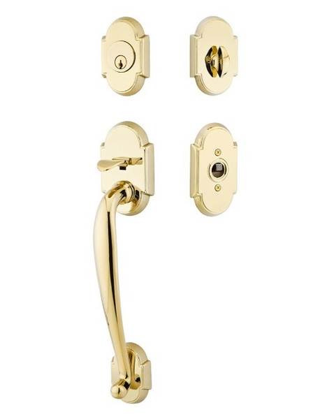 Emtek 4312US3 Lifetime Brass Nashville Brass Tubular Style Single Cylinder Entryset with Your Choice of Handle