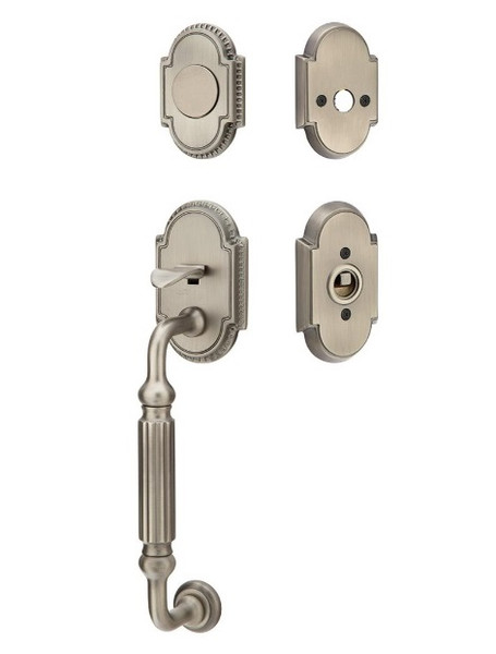 Emtek 4300US15A Pewter Knoxville Brass Tubular Style Dummy Entryset with Your Choice of Handle