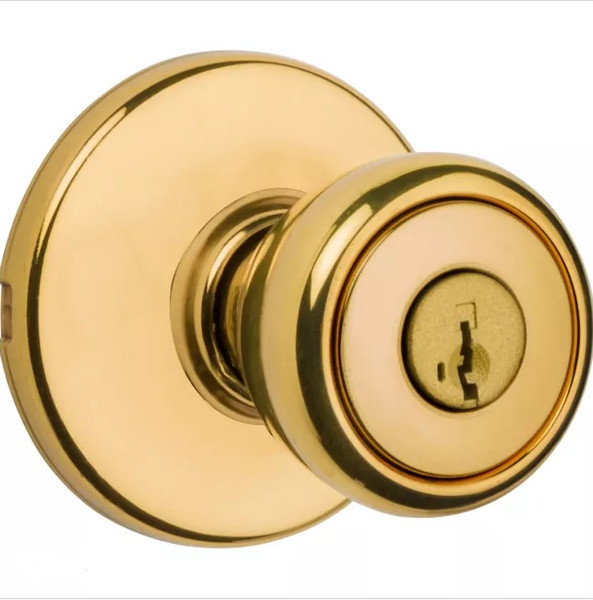 Kwikset 400T-3 Bright Brass Keyed Entry Tylo Knob