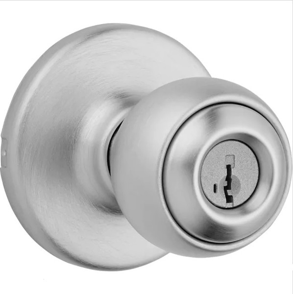 Kwikset 400P-26D Satin Chrome Keyed Entry Polo Knob