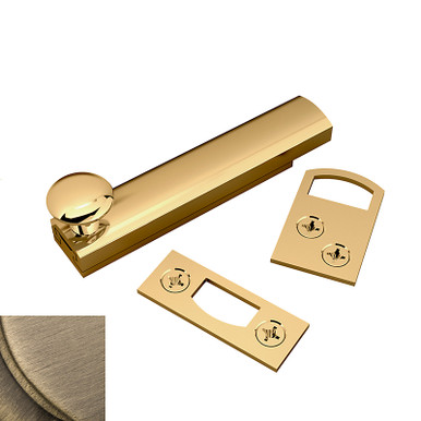 Baldwin 0321.050 Satin Brass & Black 3” Surface Bolt