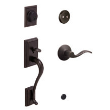Addison Handke Schlage F93ADD716ACC Aged Bronze Addison Dummy Handleset with Accent Lever