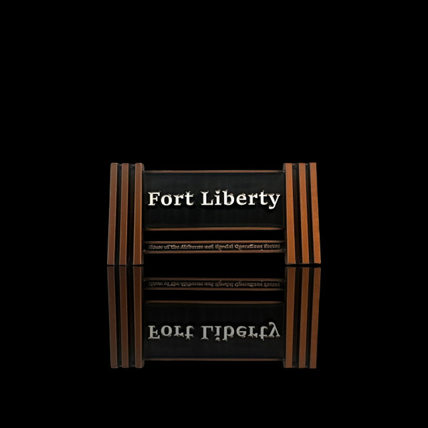 Fort Liberty Entry Gate Challenge Coin Side