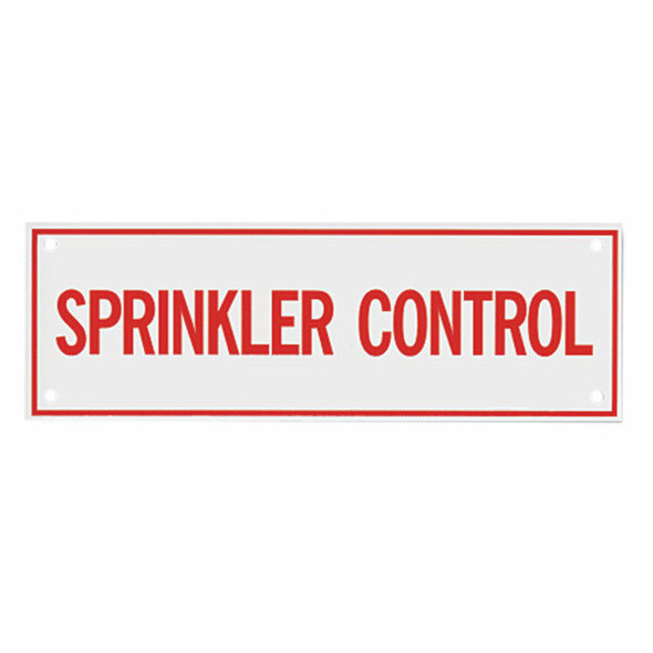 Sprinkler Control Sign, Aluminum, 6" x 2"