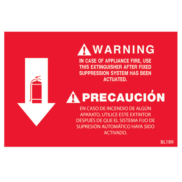 Fire Extinguisher Class K Arrow Sign