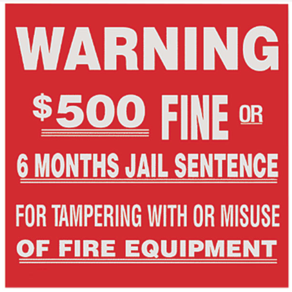 FE Warning Sign $500