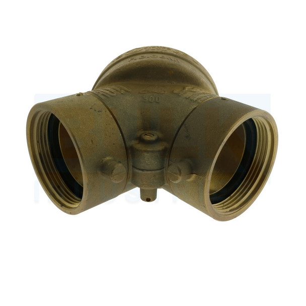 Fire Department Connection FDC, Straight, 4" x 2 1/2" x 2 1/2" PHX, Single Clapper Brass