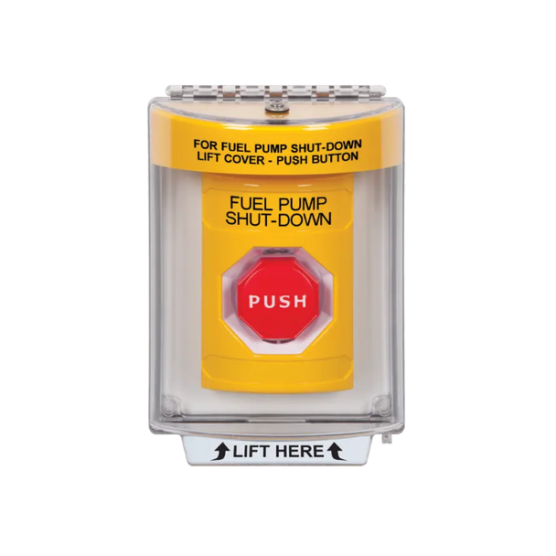 Standard Labeling, Buttons With Universal Stopper Flush, Momentary Illuminated, Yellow, SS2235PS-EN