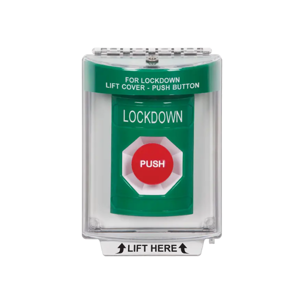 Standard Labeling, Buttons With Universal Stopper Flush, Momentary, Green, SS2134LD-EN