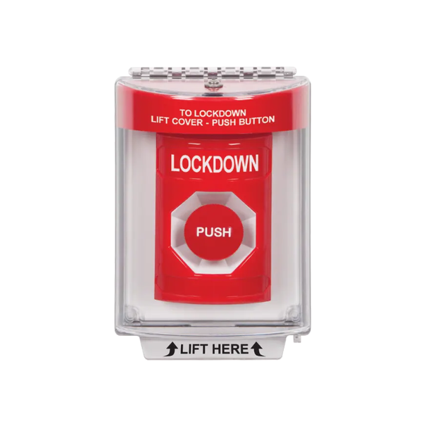 Standard Labeling, Buttons With Universal Stopper Flush, Momentary, Red, SS2034LD-EN