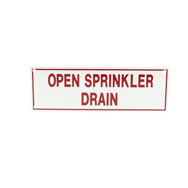 Open Sprinkler Drain Sign