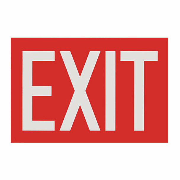 Exit Sign, Red Background, Vinyl Sticker, Decal 12" x 8"