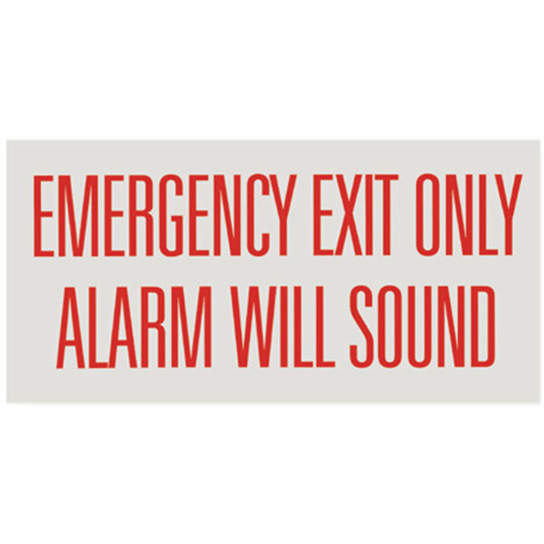 Emergency Exit Only, Alarm Will Sound Sign, Vinyl Sticker, Decal 12" x 6"