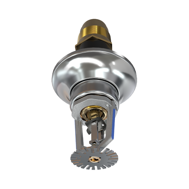 Viking® VK549, ELO, Standard, Dry Sprinkler, 11.2K, Pendent, Fusible Link, QR, Standard Adjustable, 1 1/4” NPT, Chrome, 205 Degree, 18” Length, 19838FE18 Fire Sprinkler Head