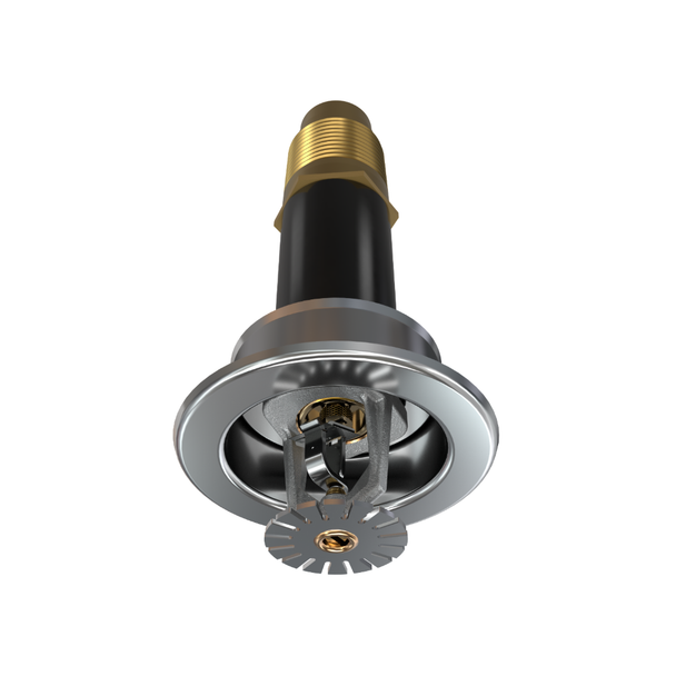Viking® VK290, Standard, Dry Sprinkler, Fusible Link, 8.0K, Recessed Adjustable, Pendent, QR, 1” NPT, Chrome, 165 Degree, 18” Length, 13256UFC18 Fire Sprinkler Head