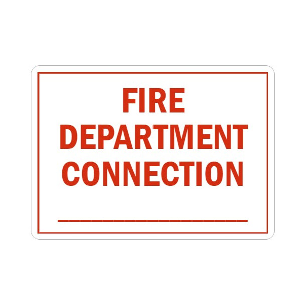 Fire Department Connection Sign With Address Line, Plastic, 10" x 14"