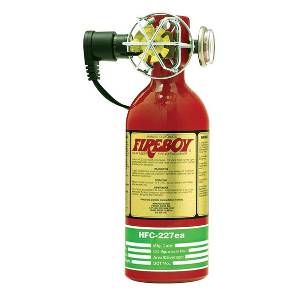 Fireboy® HFC-227 Clean Agent Fire Extinguishing System - 25 Cubic Feet - 5lb