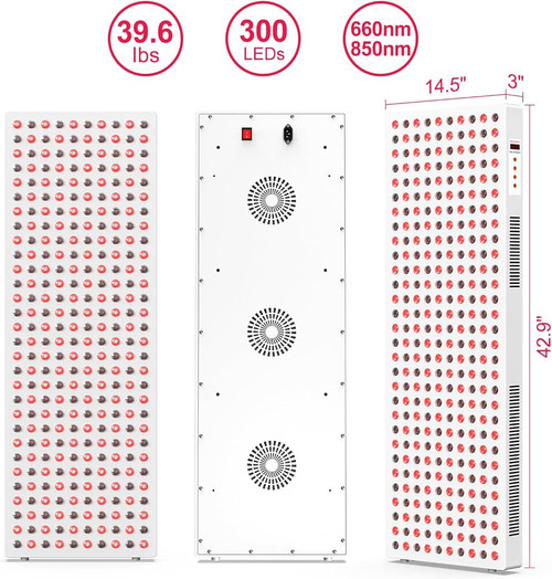 Zenova LumaPanel Pro red light therapy panel with dual 660nm and 850nm LEDs on white background