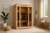 ZenTherm 2-Person Infrared Sauna displayed in a modern home living space for at-home wellness therapy.