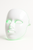 ZenTherm LED Therapy Mask angled side view showing illuminated green LED light treatment mode.