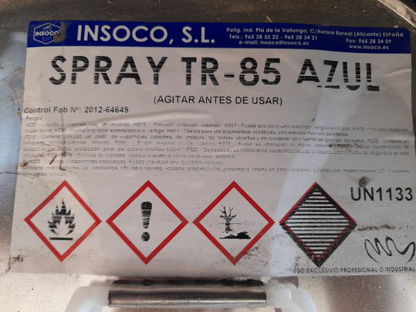 COLA SPRAY TR 85 AZUL, BOTE 10 L. COLA SPRAY TR 85 AZUL, BOTE 10 L.