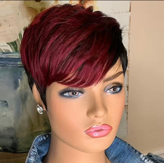 Short Pixie Mixed Color Wig