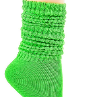 Chunky Stacked Scrunch Socks Green