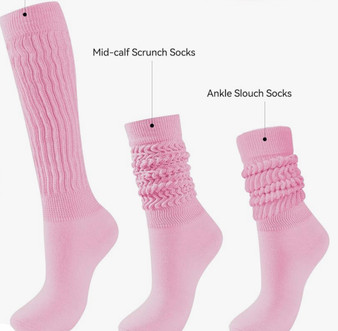 Chunky Stacked Scrunch Socks Light Pink