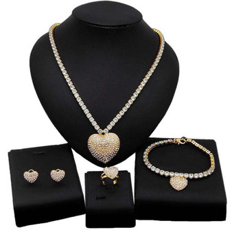 Tennis Heart Necklace Set