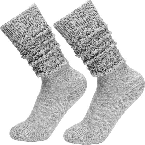 Chunky Stacked Scrunch Socks Gray