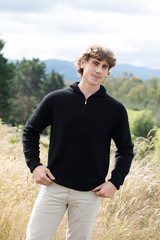 Fine Possum Merino Wool Silk Zip Neck Sweater NZNC